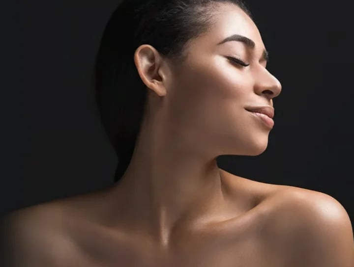 Refined facial profile illustrating nasal proportion and balance